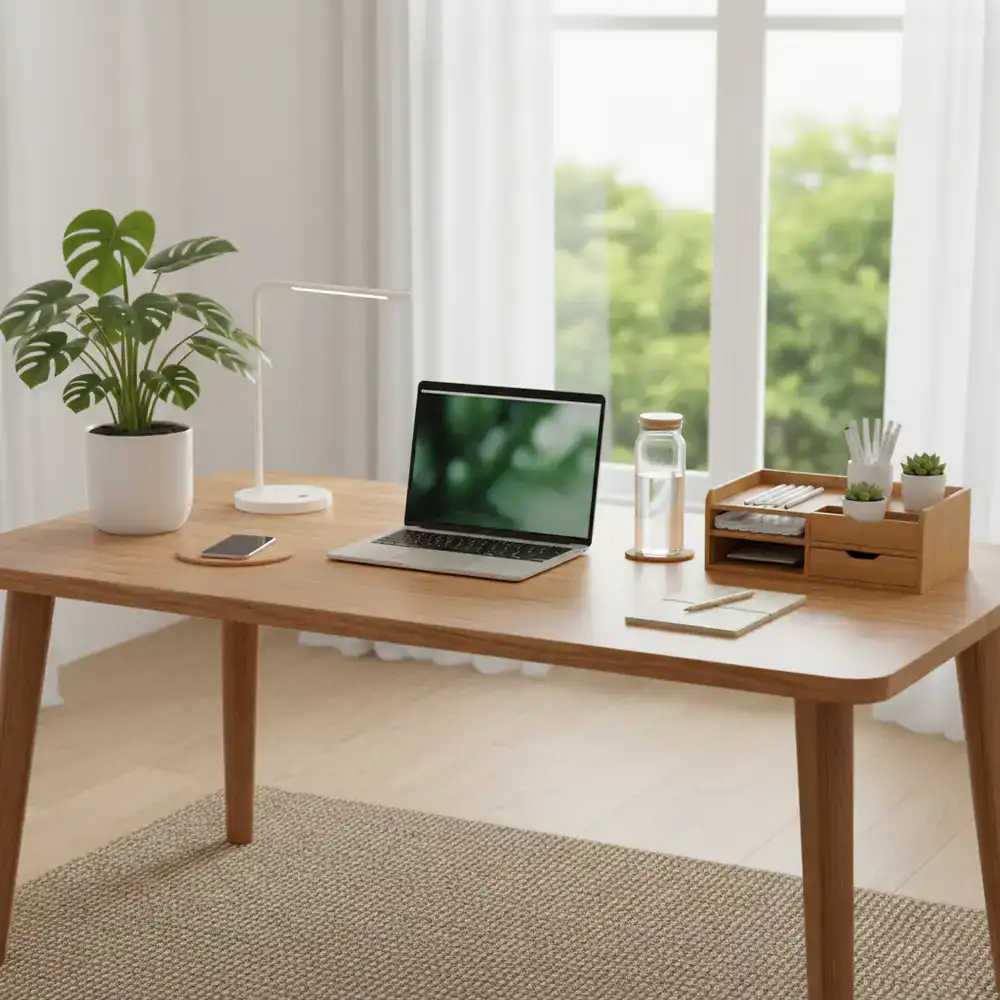 Clean, bright, and organized office desk area